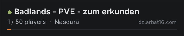 Badlands - PVE - zum erkunden on the AR16 DayZ server list