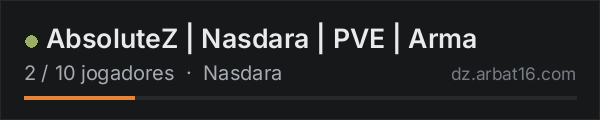 AbsoluteZ | Nasdara | PVE | Arma na lista de servidores de DayZ da AR16