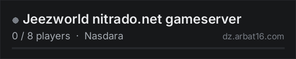Jeezworld nitrado.net gameserver on the AR16 DayZ server list