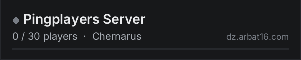 Pingplayers Server on the AR16 DayZ server list