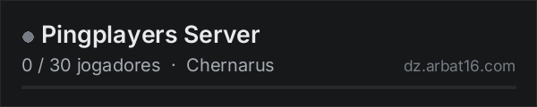 Pingplayers Server na lista de servidores de DayZ da AR16