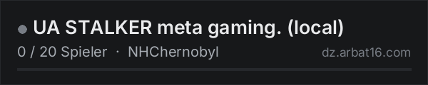 UA STALKER meta gaming. (local) in der DayZ-Serverliste von AR16