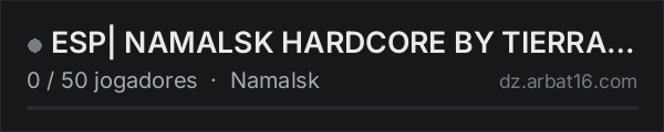 ESP| NAMALSK HARDCORE BY TIERRA DE NADIE na lista de servidores de DayZ da AR16