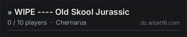 WIPE ---- Old Skool Jurassic on the AR16 DayZ server list