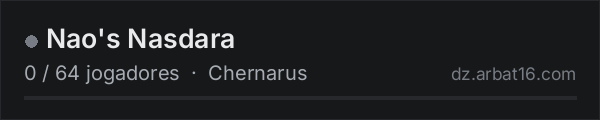 Nao's Nasdara na lista de servidores de DayZ da AR16