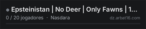 Epsteinistan | No Deer | Only Fawns | 1PP | VAN+ na lista de servidores de DayZ da AR16