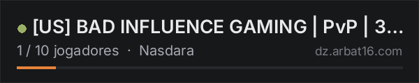 [US] BAD INFLUENCE GAMING | PvP | 3PP | Trader | Quests | Hardc na lista de servidores de DayZ da AR16
