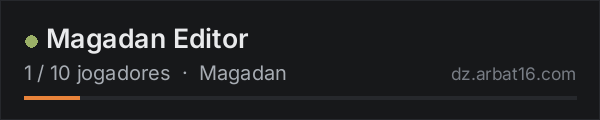 Magadan Editor na lista de servidores de DayZ da AR16