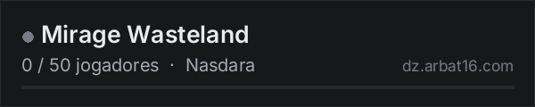 Mirage Wasteland na lista de servidores de DayZ da AR16