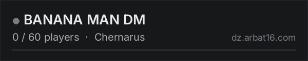 BANANA MAN DM on the AR16 DayZ server list