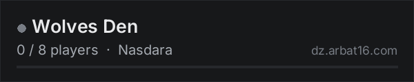 Wolves Den on the AR16 DayZ server list