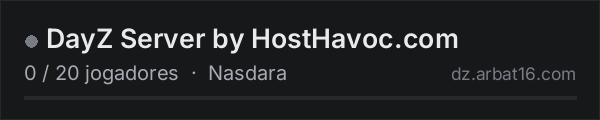 DayZ Server by HostHavoc.com na lista de servidores de DayZ da AR16