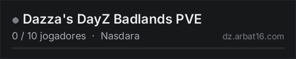 Dazza's DayZ Badlands PVE na lista de servidores de DayZ da AR16