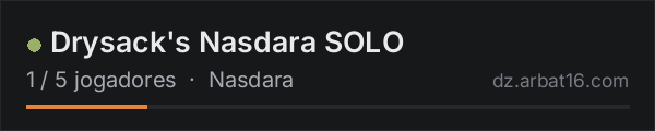 Drysack's Nasdara SOLO na lista de servidores de DayZ da AR16