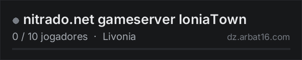 nitrado.net gameserver IoniaTown na lista de servidores de DayZ da AR16