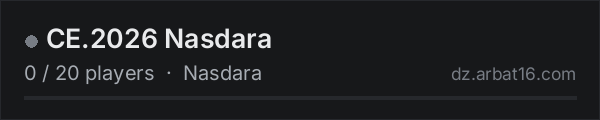 CE.2026 Nasdara on the AR16 DayZ server list