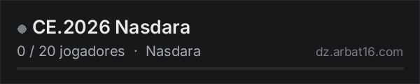 CE.2026 Nasdara na lista de servidores de DayZ da AR16