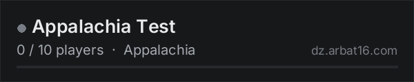 Appalachia Test on the AR16 DayZ server list