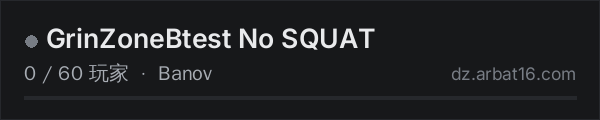 AR16 DayZ 服务器列表中的 GrinZoneBtest No SQUAT
