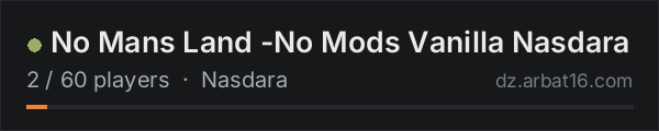 No Mans Land -No Mods Vanilla Nasdara on the AR16 DayZ server list