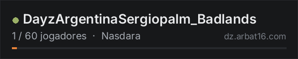 DayzArgentinaSergiopalm_Badlands na lista de servidores de DayZ da AR16