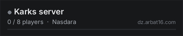 Karks server on the AR16 DayZ server list