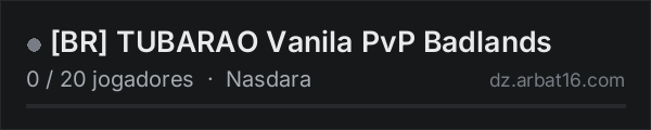 [BR] TUBARAO Vanila PvP Badlands na lista de servidores de DayZ da AR16