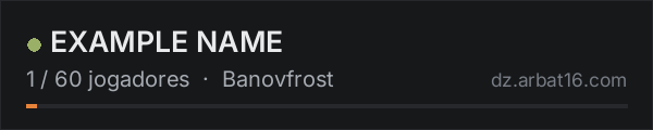 EXAMPLE NAME na lista de servidores de DayZ da AR16