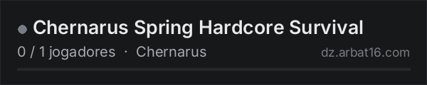 Chernarus Spring Hardcore Survival na lista de servidores de DayZ da AR16