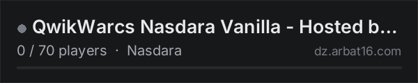 QwikWarcs Nasdara Vanilla - Hosted by Ceuabara on the AR16 DayZ server list