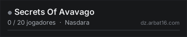 Secrets Of Avavago na lista de servidores de DayZ da AR16
