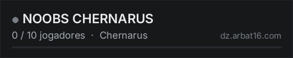 NOOBS CHERNARUS na lista de servidores de DayZ da AR16
