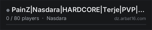 PainZ|Nasdara|HARDCORE|Terje|PVP|1PP|NO WIPE on the AR16 DayZ server list