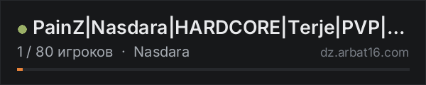 PainZ|Nasdara|HARDCORE|Terje|PVP|1PP|NO WIPE в списке серверов DayZ от AR16