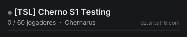 [TSL] Cherno S1 Testing na lista de servidores de DayZ da AR16