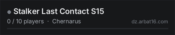 Stalker Last Contact S15 on the AR16 DayZ server list