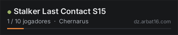 Stalker Last Contact S15 na lista de servidores de DayZ da AR16