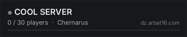 COOL SERVER on the AR16 DayZ server list
