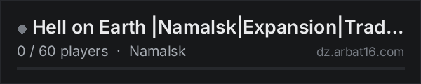 Hell on Earth |Namalsk|Expansion|Trader|Loot+|AI+ on the AR16 DayZ server list