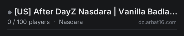 [US] After DayZ Nasdara | Vanilla Badlands on the AR16 DayZ server list