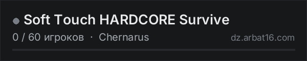 Soft Touch HARDCORE Survive в списке серверов DayZ от AR16