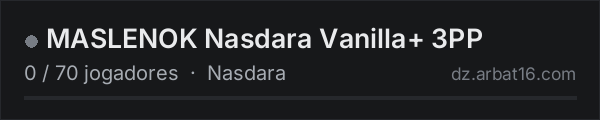 MASLENOK Nasdara Vanilla+ 3PP na lista de servidores de DayZ da AR16