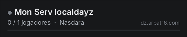 Mon Serv localdayz na lista de servidores de DayZ da AR16