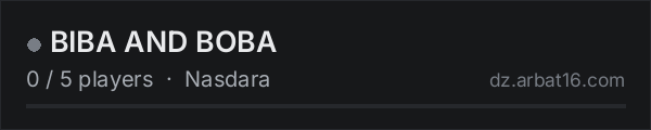 BIBA AND BOBA on the AR16 DayZ server list