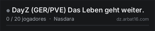 DayZ (GER/PVE) Das Leben geht weiter. na lista de servidores de DayZ da AR16