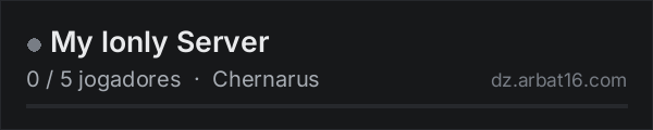 My lonly Server na lista de servidores de DayZ da AR16