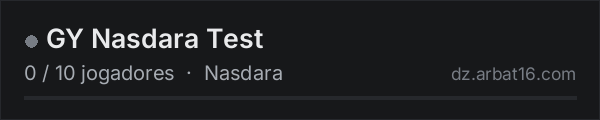 GY Nasdara Test na lista de servidores de DayZ da AR16