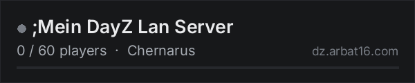 ;Mein DayZ Lan Server on the AR16 DayZ server list