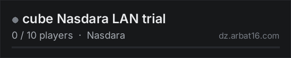 cube Nasdara LAN trial on the AR16 DayZ server list