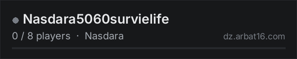 Nasdara5060survielife on the AR16 DayZ server list
